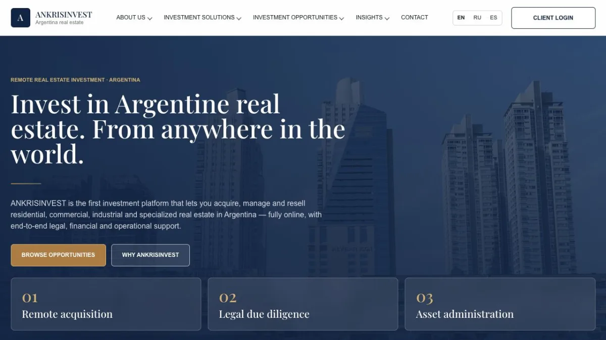 ANKRISINVEST website preview