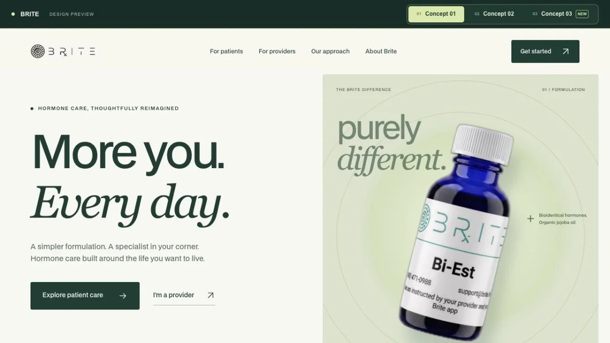 Brite website preview