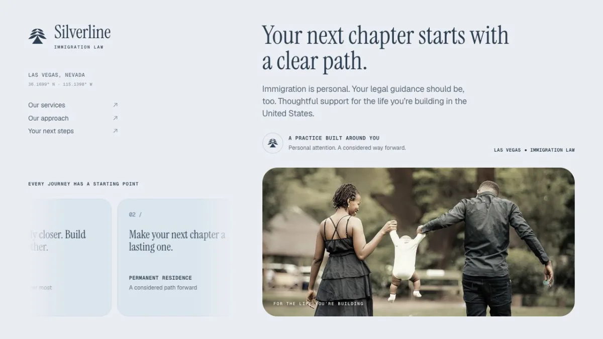 Silverline Immigration Law website homepage
